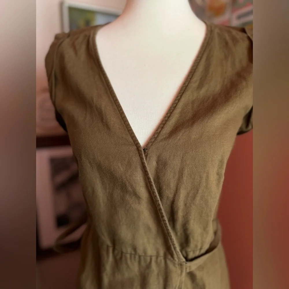 Banana Republic LINEN-COTTON WRAP DRESS - Picture 3 of 6